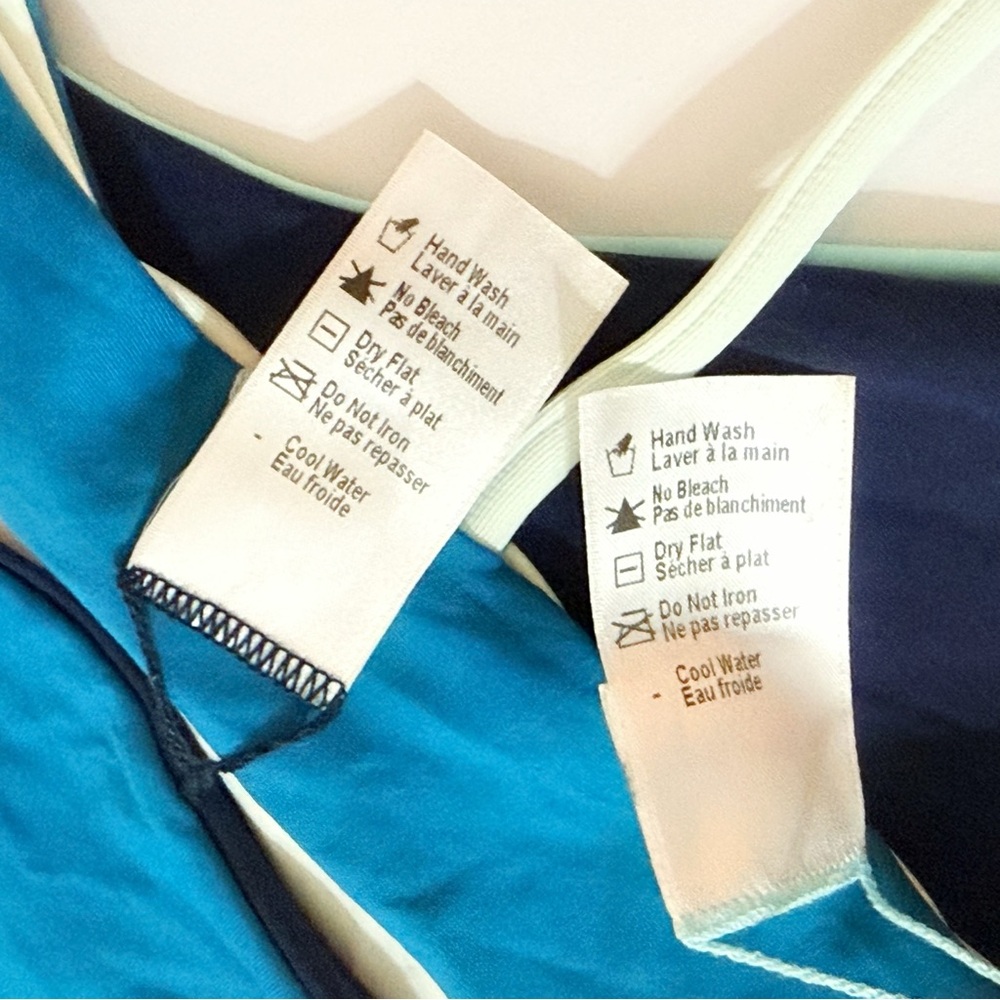 L*Space Chloe reversible blue color block wrap top bikini set - Picture 6 of 10